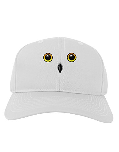TooLoud Cute Snowy Owl Face Adult Baseball Cap Hat - White
