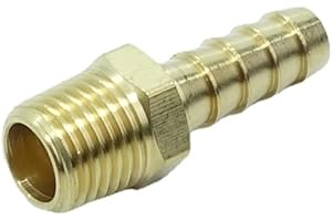 CDQBWKJGFJ 3 Pcs 5/16" Barb x 1/4" NPT Male Pipe Fitting Brass Hose Barb Adapter