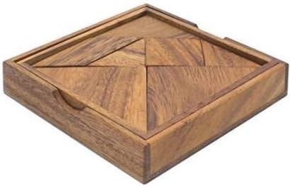 ARFA- Tangram A Classic Chinese Handmade Teak Wooden Puzzle with Super fine Finishing for Kids & Adults, Good for Return Gifts, 1 Piece