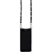 Sarah For iPhone 8Plus, 7Plus & 6Plus - Stylish Silver Studs & Black Genuine Leather Wallet Case. Slim Cross-body Strap Holder For Credit Cards. Cell Phone Purse Carry Handsfree By Bandolier