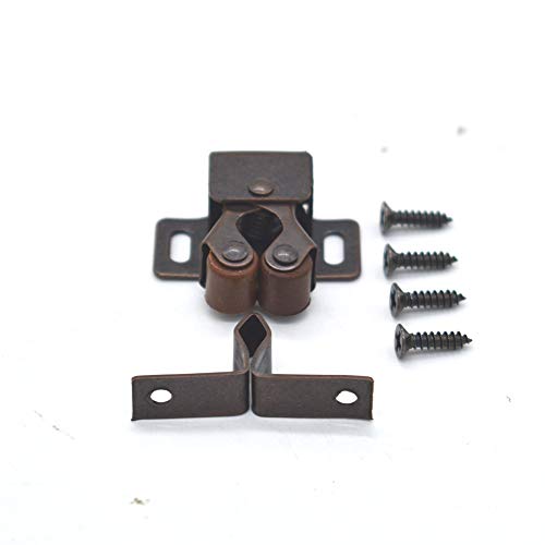 20pcs Double Roller Catchï¼ŒHeavy Duty Latch Hardware for Cabinet Closet Doors (Bronze Tone)