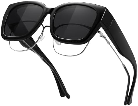 Mirrored Polarized Fit Over Glasses Sunglasses Oversized Square UV400 Amazon.com: SIPHEW Mirrored Sunglasses Polarized Fit Over  main image 4