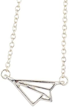 In Your Dreams Paper Airplane Necklace, Dainty Silver Plated Pendant
