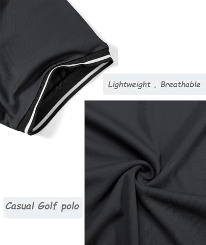 JACKETOWN 3 Pack Men's Short Sleeve Polo Shirts Lightweight Breathable Golf Casual Adult Multipack Tennis Tees