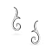Minimalist Geometric Tribal Scroll Ear Pin Crawlers Climbers Earrings For Women For Teen .925 Sterling Silver