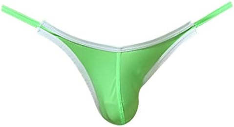 MNBS Men's Silk side tie Sexy String Bikini Thong Briefs Underwear,Green