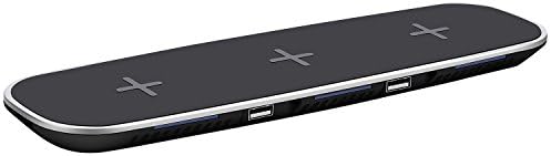 KC KACI QI Wireless Charger with 3 Wireless Charging Ports for iPhone 8 / 8 Plus, iPhone X, Nexus 5 / 6 / 7, and Other Devices, Provides Fast-Charging for Galaxy S8/ S8+/ S7 / S7 edge , and Note 5