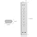 BESTEK 6-Outlet Surge Protector 6 Feet Cord with Dual 2.1A Total USB Ports, 245 Joule