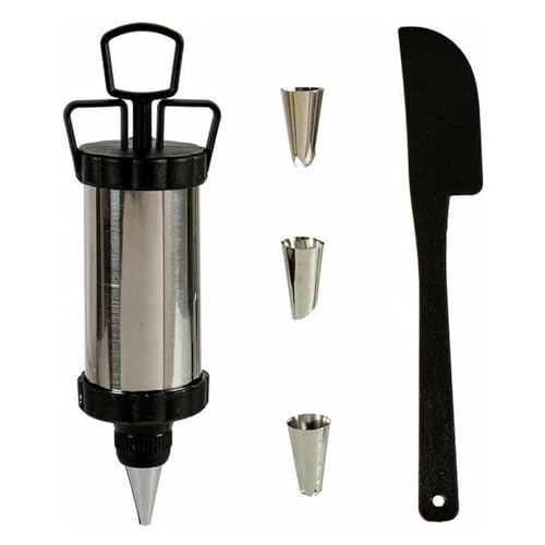 Manga Pastelera Set Negro Plateado Acero Inoxidable Plástico (6 Unidades)