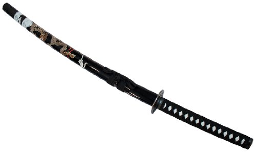 Isaazon 40.5" Collectible Dragon Katana Samurai Sword Ninja Color - Black - Thumbnail 3