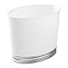 iDesign InterDesign York Oval Wastebasket Trash Can-White/Chrome, 27.3 x 15.9 x 25 cm