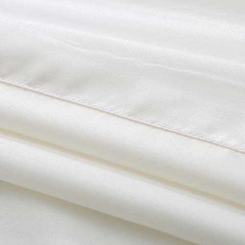 Vonty Satin Sheets Queen Ivory White Silky Satin Sheet Set, Deep Pocket