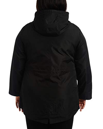 Details Women's Plus Size Packable Anorak Jacket, Black 19, 2X