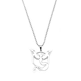 LEPENN Brand Pokemon Go Ball Necklace Game Anime Stainless Steel Team Valor Mystic Instinct Logo Bead Chain Necklace 24