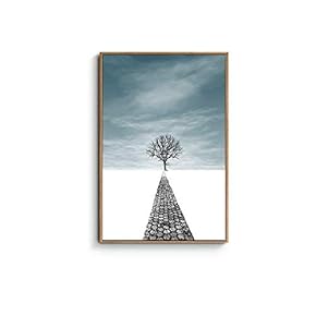 Framed Canvas Home Artwork Decoration The Road to The Distance Canvas Wall Art for Living Room Bedroom - 16x24 inches