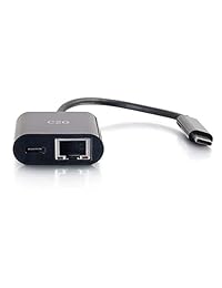 Adaptador USB C a Ethernet con suministro de alimentación, color negro