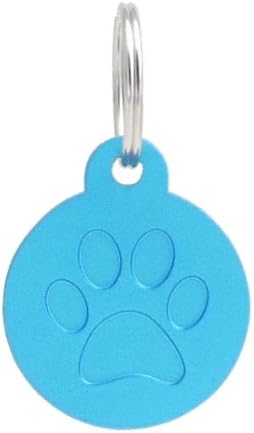 PetTouchID Smart Dog ID Tag, QR Code, Scanned GPS Location (Embossed Paw, Blue)
