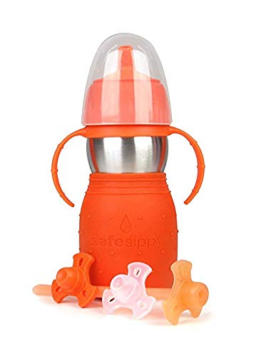 Kid Basix 11 Ounce The Safe Sippy 2 2-in-1 Sippy to Straw Bottle (Orange)