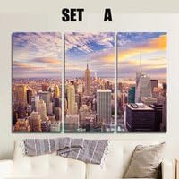 3 Pcs New York City Canvas Painting Modern3 Pcs New York City Canvas Painting Modern Wall Pictures For Living Room Unframed Home Decor Modular Pictures