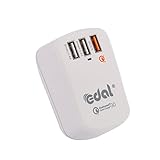 Edal USB Quick Charger 3.0 Plug 3-Port USB Wall Charger with US International Travel Adapter Series- 6.8A/42W for iPhone 7 7PLUS, iPad Air/Mini/Pro,samaung:S5,S6,NOTE5,NOTE7, HUAWEI P8,P9