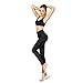 Occffy High Waist Out Pocket Yoga Pants for Women Tummy Control Workout Clothes Ladies Leggings (Black, L)