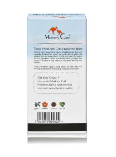Mommy Care Facial Wind & Cold Protective Balm – Mineral Oil-Free Formula with Calendula, Olive Oil & Jojoba, Soothes & Hydrates Dry, Sensitive Skin for Babies, Kids & Adults, 50ml/1.76 fl oz