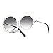 Avant Garde Double Circle Frame Round Designer Fashion Retro Sunglasses Silver Smoke