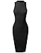 Awesome21 Women's Sleeveless Mock Neck Stretch Ribbed Sexy Body-Con Dress
