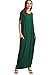 Verdusa Women's Summer Casual Loose Long Dress Short Sleeve Pocket Shift Maxi Dress Green L
