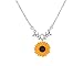 JOYID Sweet Sunflower Pearl Leaf Pendant Necklace Resin Daisy Flower Clavicular Chain Fashion Jewelry for Women