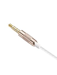 Auriculares Betron BS10, potente sonido de graves, controladores grandes de 0.472 in, diseño ergonómico para iPhone, iPad, iPod, Samsung y reproductores Mp3 (oro blanco sin micrófono)