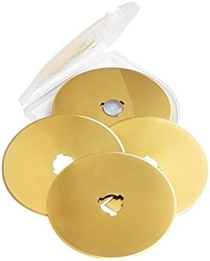 10PCS 60MM Golden Titanium SKS-7 Rotary Cutter Refill Blade Patchwork Leather Fabric Paper (60MM)