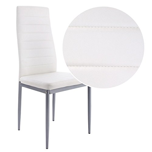 Kaluo 4pcs Modern Dining Chair, Durable Metal Leg and PU leather Chair for Kitchen, Dining, Bedroom, Living Room, Up to 150KG/330LB