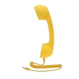 Retro Handset, UEB Retro Anti-radiation Telephone Phone Call Receiver 3.5 MM Socket Handset … (Yellow)