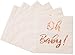 Baby Shower Napkins - 100 Pack White Disposable Paper Luncheon Napkins with Rose Gold Foil