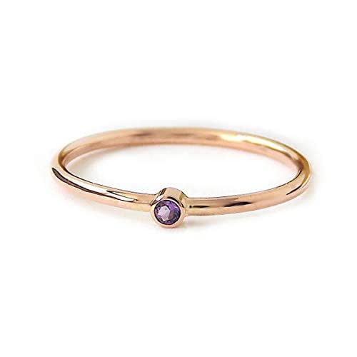 Tiny Rose Gold-filled Birthstone Ring 