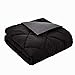 Seward Park Full Queen Size Black Grey Comforter Reversible Lightweight Boys Bedding Cooling Bedspread All Season Fall Blanket