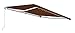 ALEKO Manual Retractable Patio Awning|12' W x 10' L Handle Crank Deck Awning| Polyester Water Resistant Canopy, UV Protection Sun Shade for Yard, Porch, Balcony| Brown