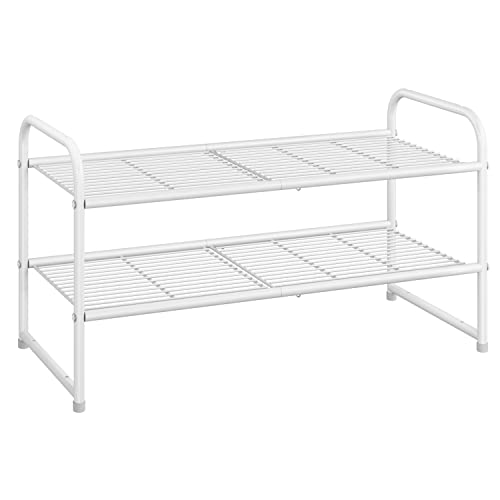 Simple Trending 2-Tier Stackable Shoe Rack, Metal Shoe Shelf
