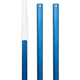 U.S. Pool Supply Professional 15 Foot Blue Anodized Aluminum Telescopic Swimming Pool Pole, Adjustable 3 Piece Expandable Step-Up - Attach Connect Skimmer Nets, Rakes, Brushes, Vacuum Heads with Hoses