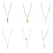 Fashion Long Necklace Pack 6 Pcs,Crytech Trendy Gold/Sterling Silver Geometric Triangle Oval Pendant Necklace Bar Circle Sideway Lariat Layered Feather Long Chain Tassel Necklace for Women (A)thumb 2