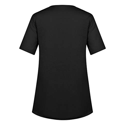 image for Behkiuoda Women V-Neck Shirt Short Sleeve T-Shirt Summer Cross Tops Bl