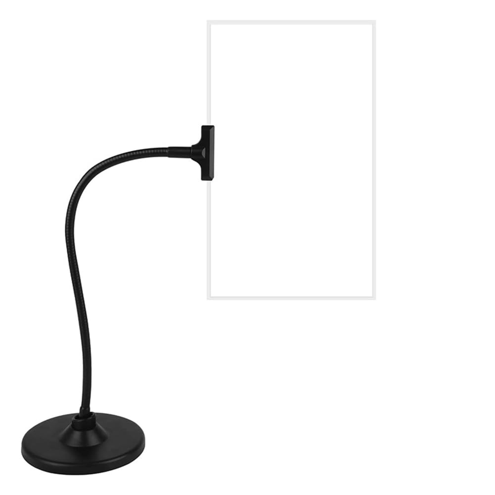 Qarmijaer 4X Black Magnifier with Stand, Flexible Gooseneck Full Book Page Magnifying, for Low Vision Seniors with Aging Eyes