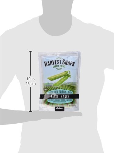 Harvest Snaps Snapea Crisps Wasabi - Pack of 3, 3.3 Oz. Ea.