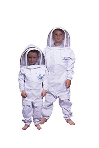 NewBee Children's Beekeeping Protective Cotton Suit w/Domed (Fencing Style) Veil (XS) - Thumbnail 3