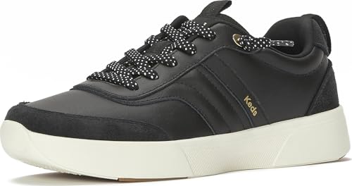 Keds Women's Blisswalk Ubal Fashion Sneaker, Black Leather/Suede, 5