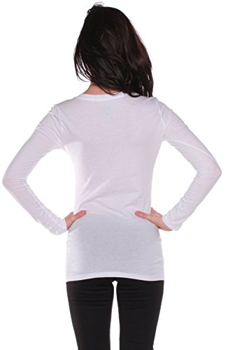 Active Basic Women's Long Sleeve V-Neck T Shirts 3 Pack(3 Wht-S)