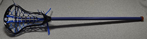 STRIKE EAGLE Inspired by US Air Force. Blackfeet Lacrosse Mini Stick Traditional strung Pita Pocket Blue Leathers - Black Head with Royal Blue finish Handle - Thumbnail 3
