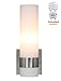 XiNBEi Lighting Wall Light ADA Wall Sconce with Opal Cylinder Glass in Brushed Nickel, Bathroom Vanity Light for Living Room & Corridor XB-W1185-BN