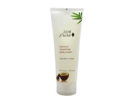 100% Pure: Coconut Nourishing Body Cream, 8 oz, Concentrated with Potent Anti Aging Antioxidants, Vitamins, Skin Softening Fruit Oils and Moisturizing Cocoa and Avocado Butters